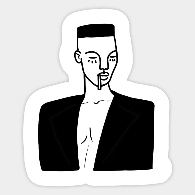 grace jones Sticker by bananapeppersart